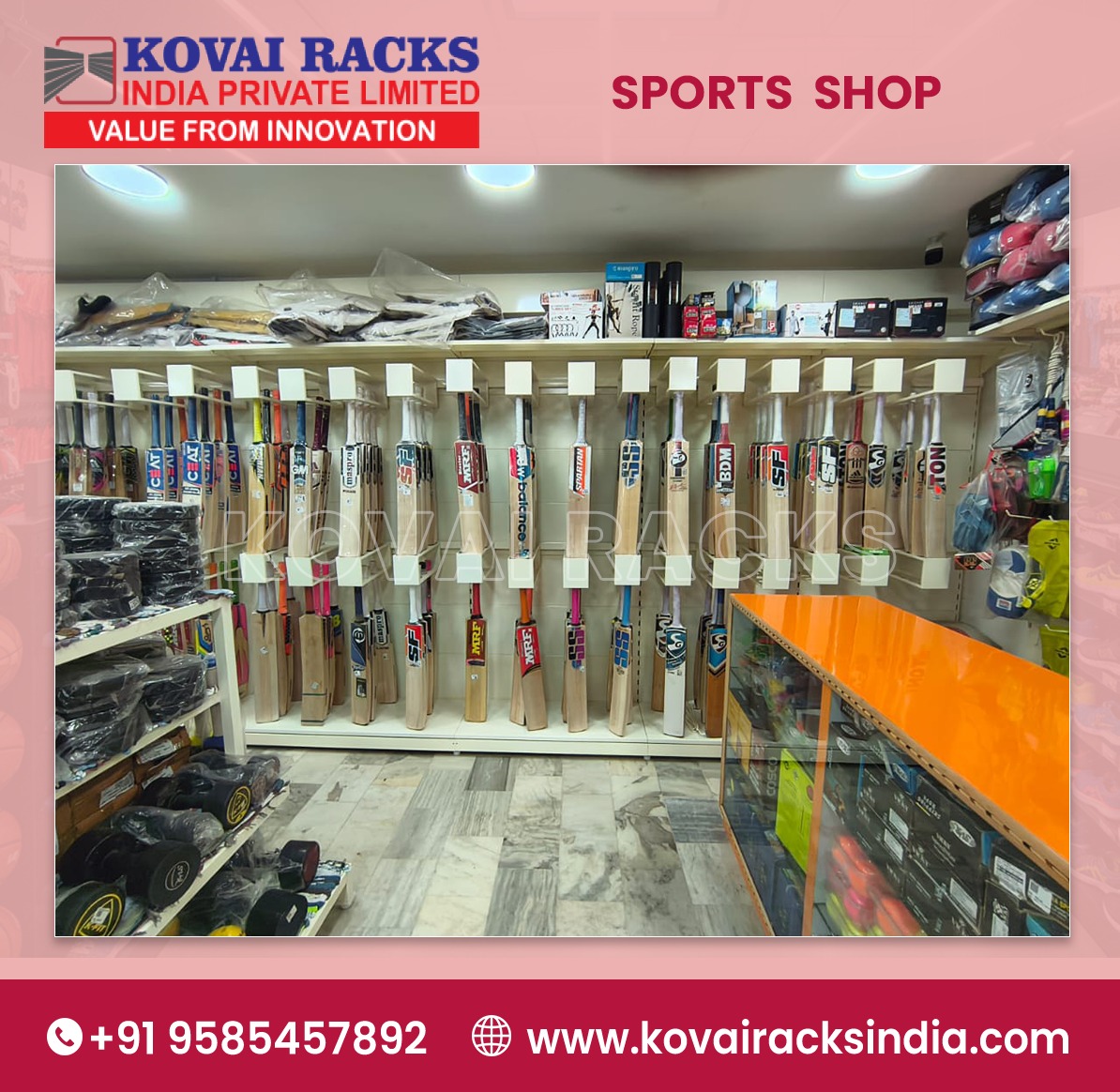 Cricket Bat Wall Display Rack